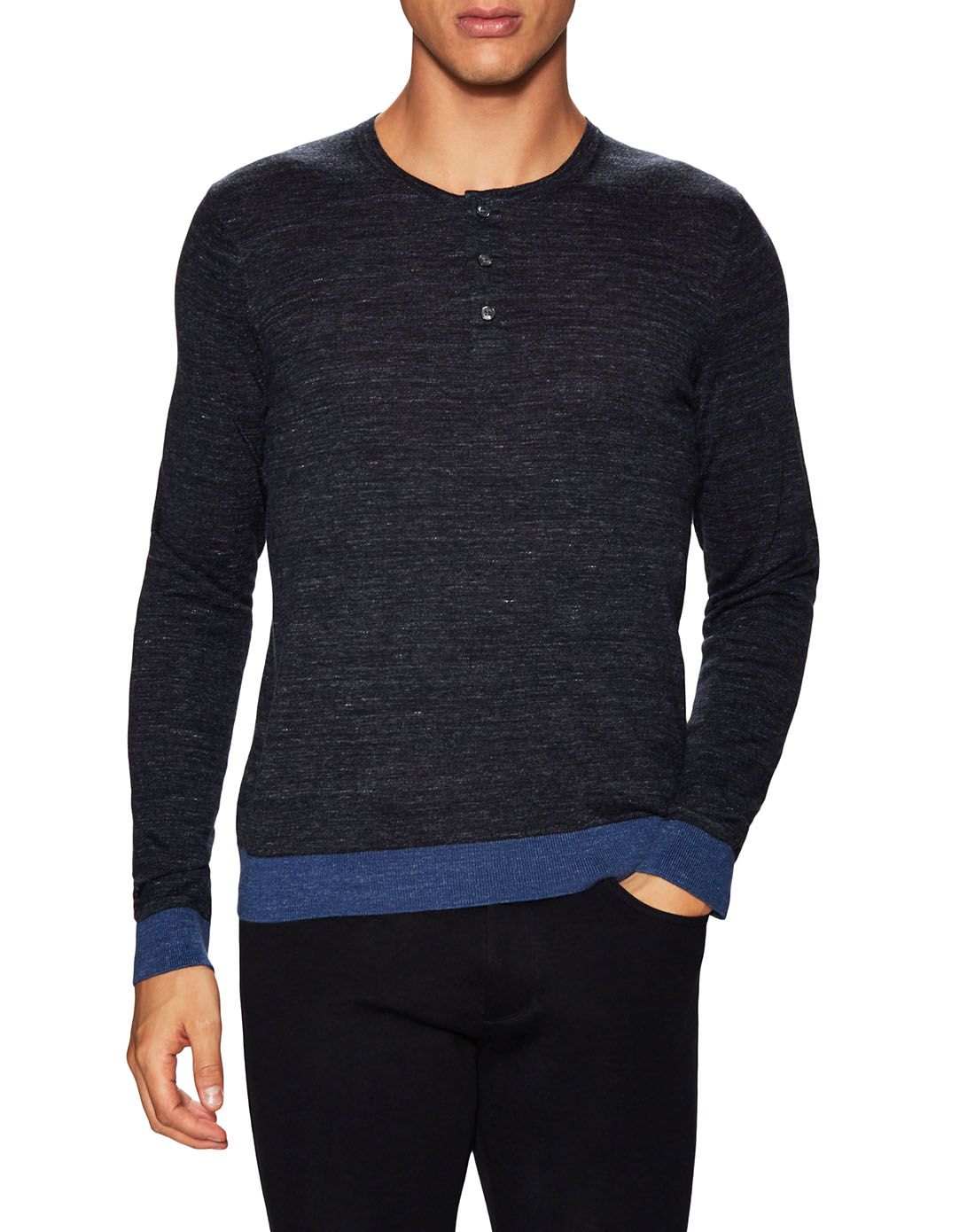 vince男装专场 > vince藏蓝色简约休闲长袖上衣  商品编码:1121827873