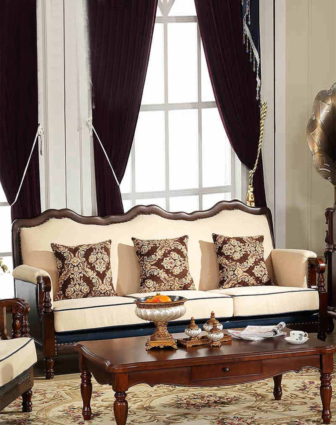 jf美式家具专场直发货米斯 田园美式复古沙发 三人 单人jfmm5385-3