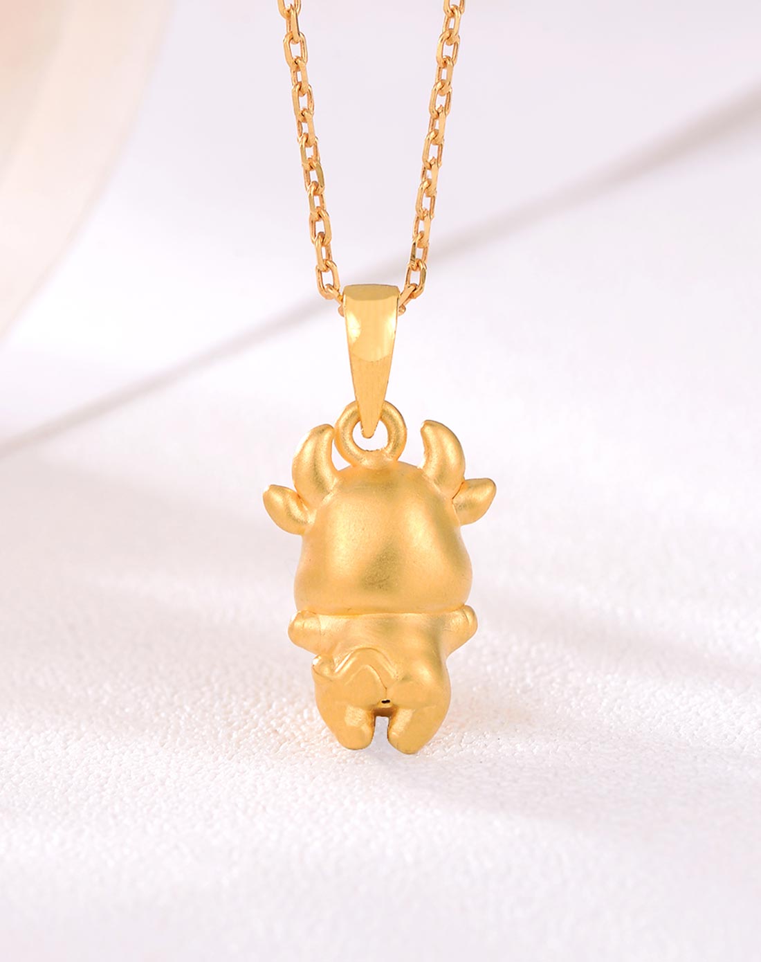 千足金硬金生肖牛挂件(赠红绳)