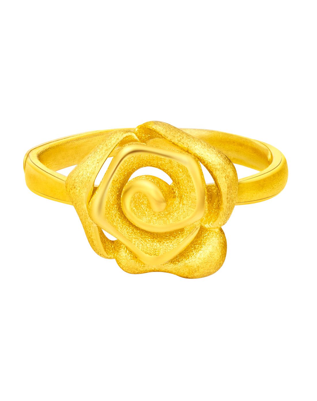 周大福 【网络专款】七夕玫瑰黄金戒指(计价)