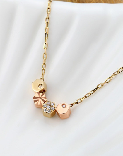 tiara 幸运石 韩国14k黄金项链