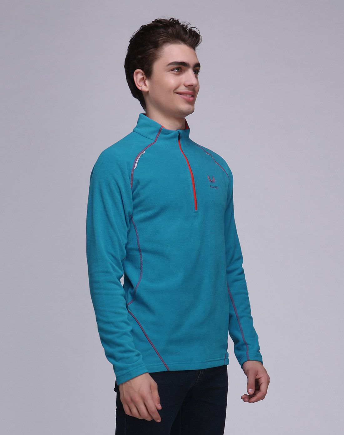 男款天青蓝户外休闲超轻抓绒服