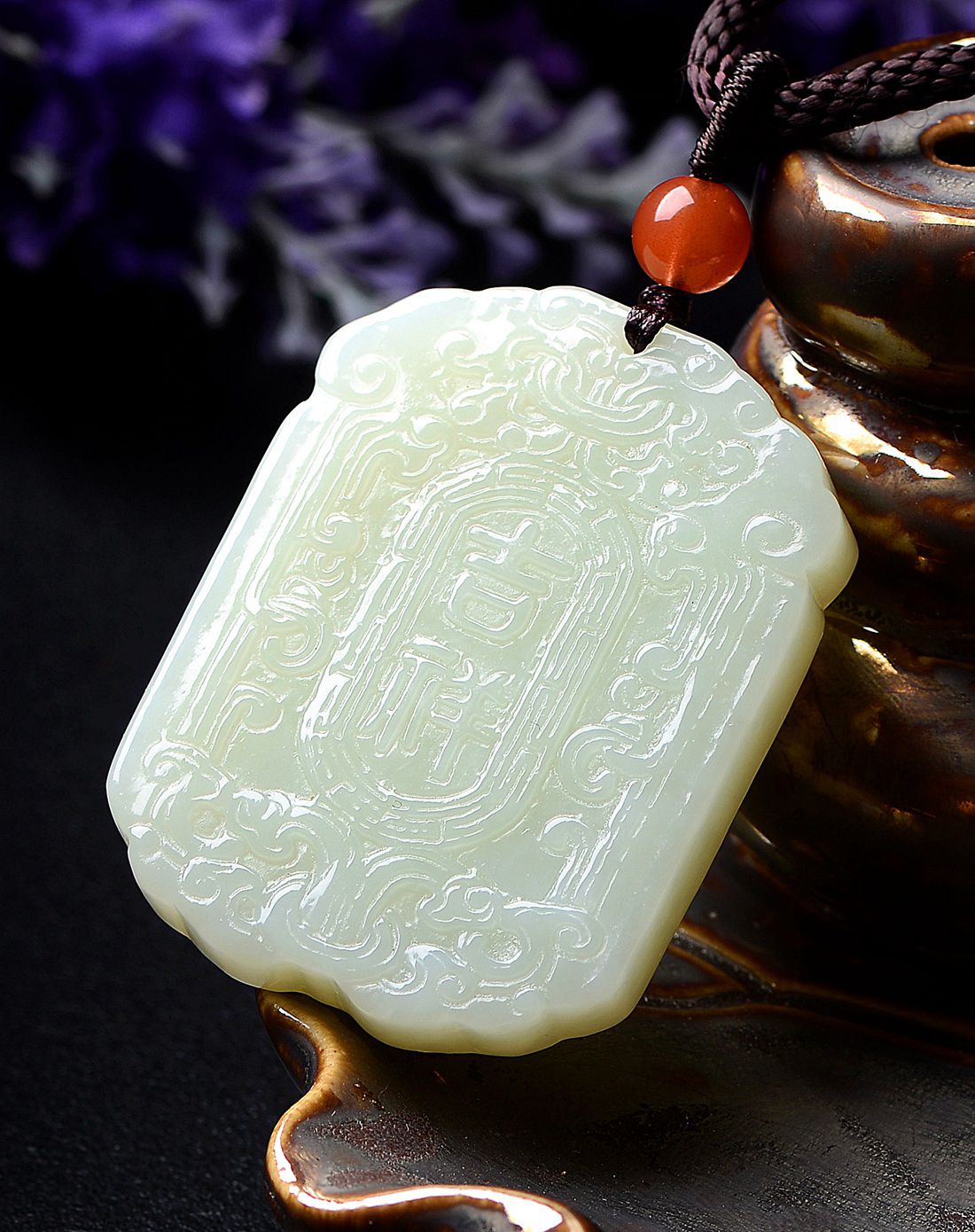 金万年kimani玉器专场kimani 天然优质和田玉吉祥如意吊坠t1d0450h