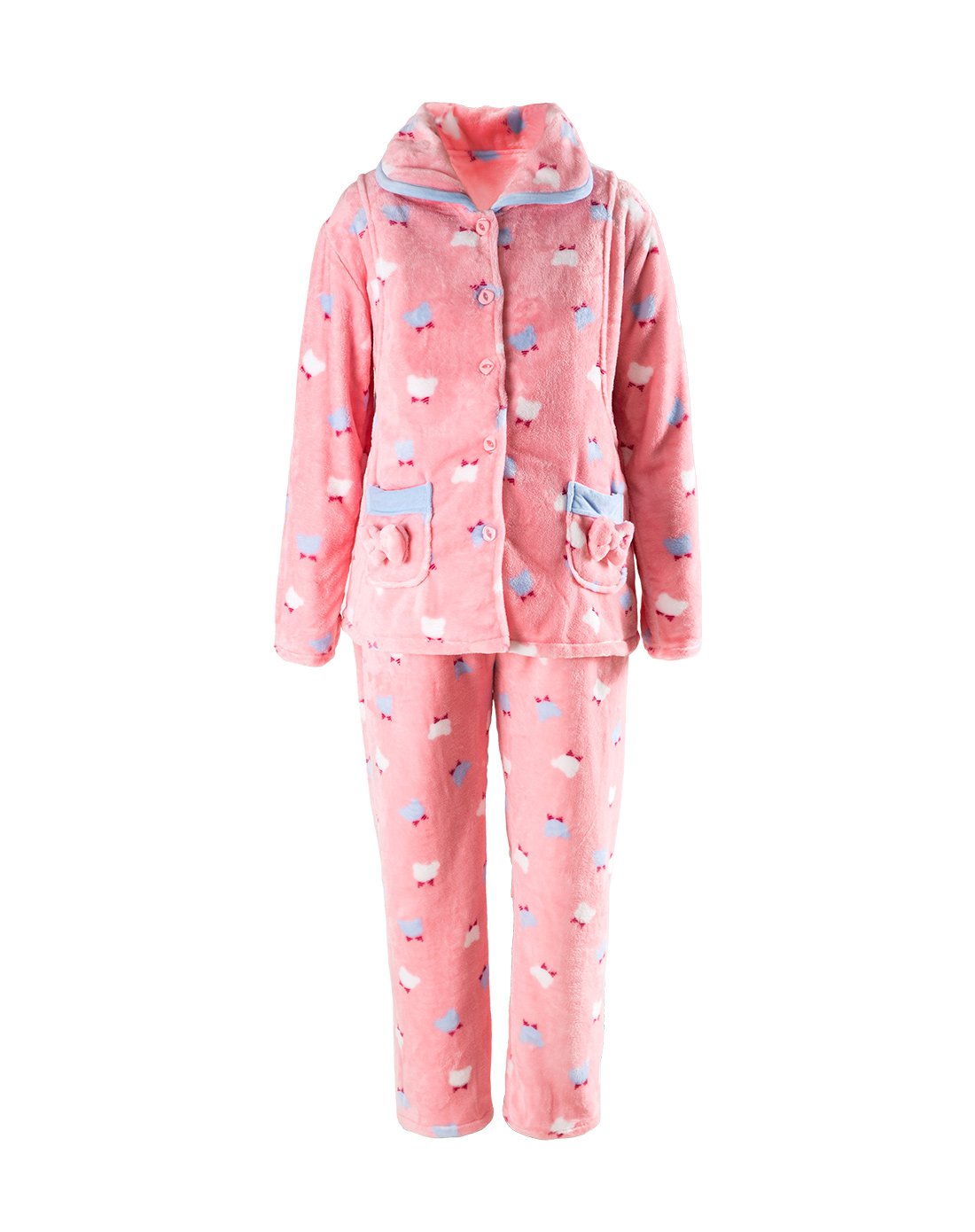 粉色法兰绒哺乳套装(蝴蝶结)