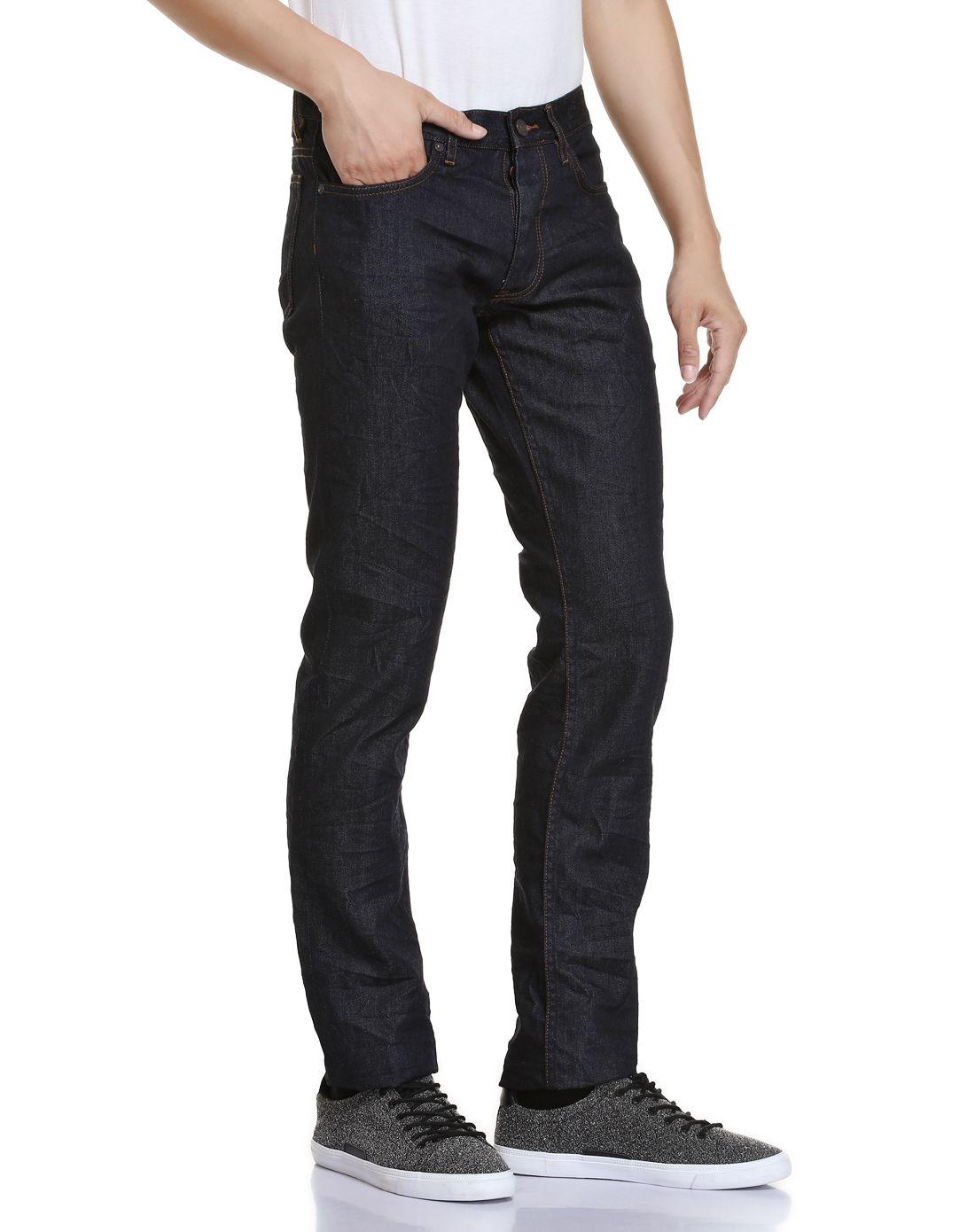 marc by marc jacobs男款棕褐色耐磨舒适中腰休闲牛仔长裤