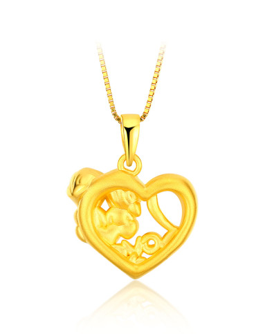 谢瑞麟 金足黄金浪漫情侣吊坠