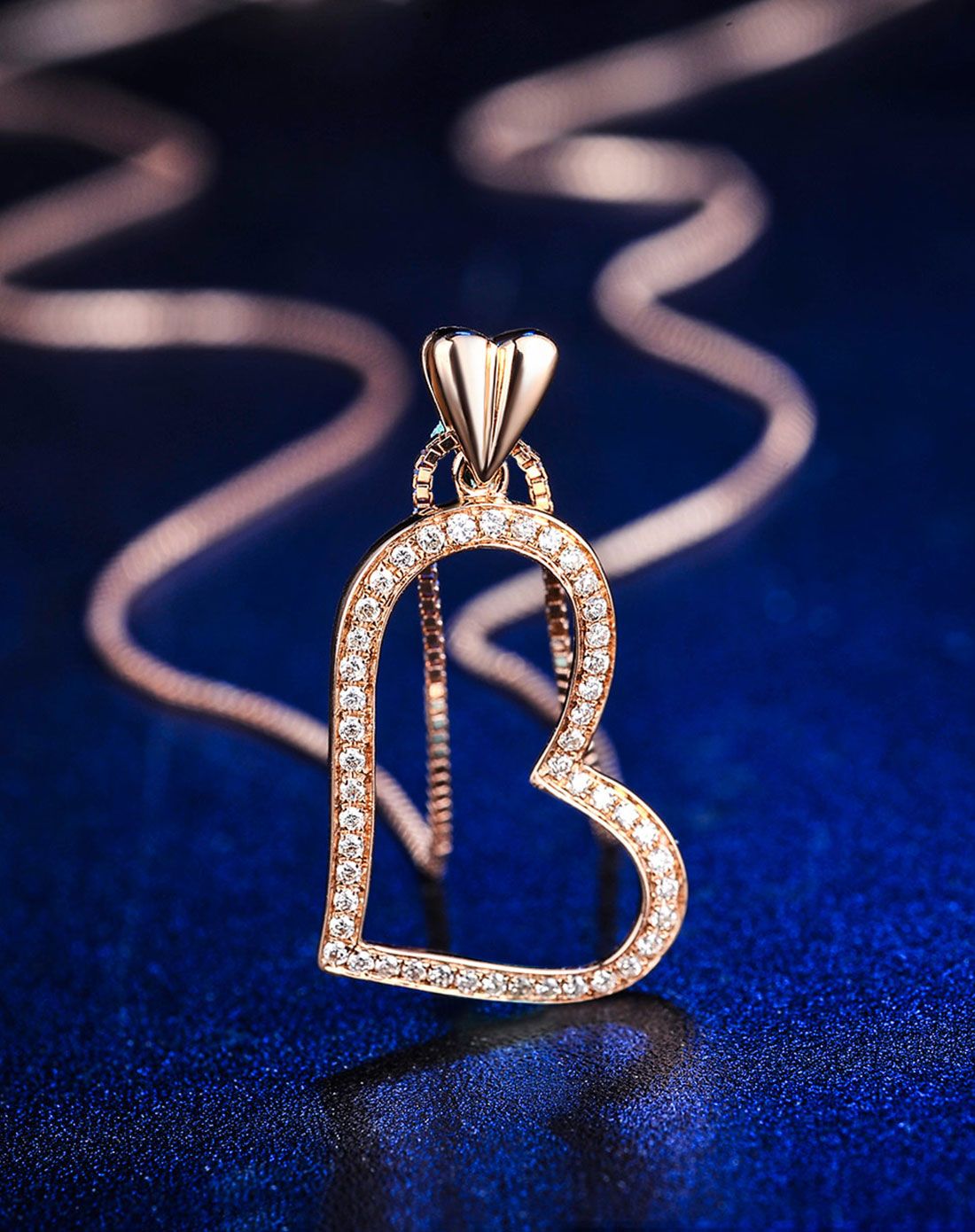 钻宝源珠宝专场18k玫瑰金13分钻石代吊坠(送银链)odp40069_唯品会