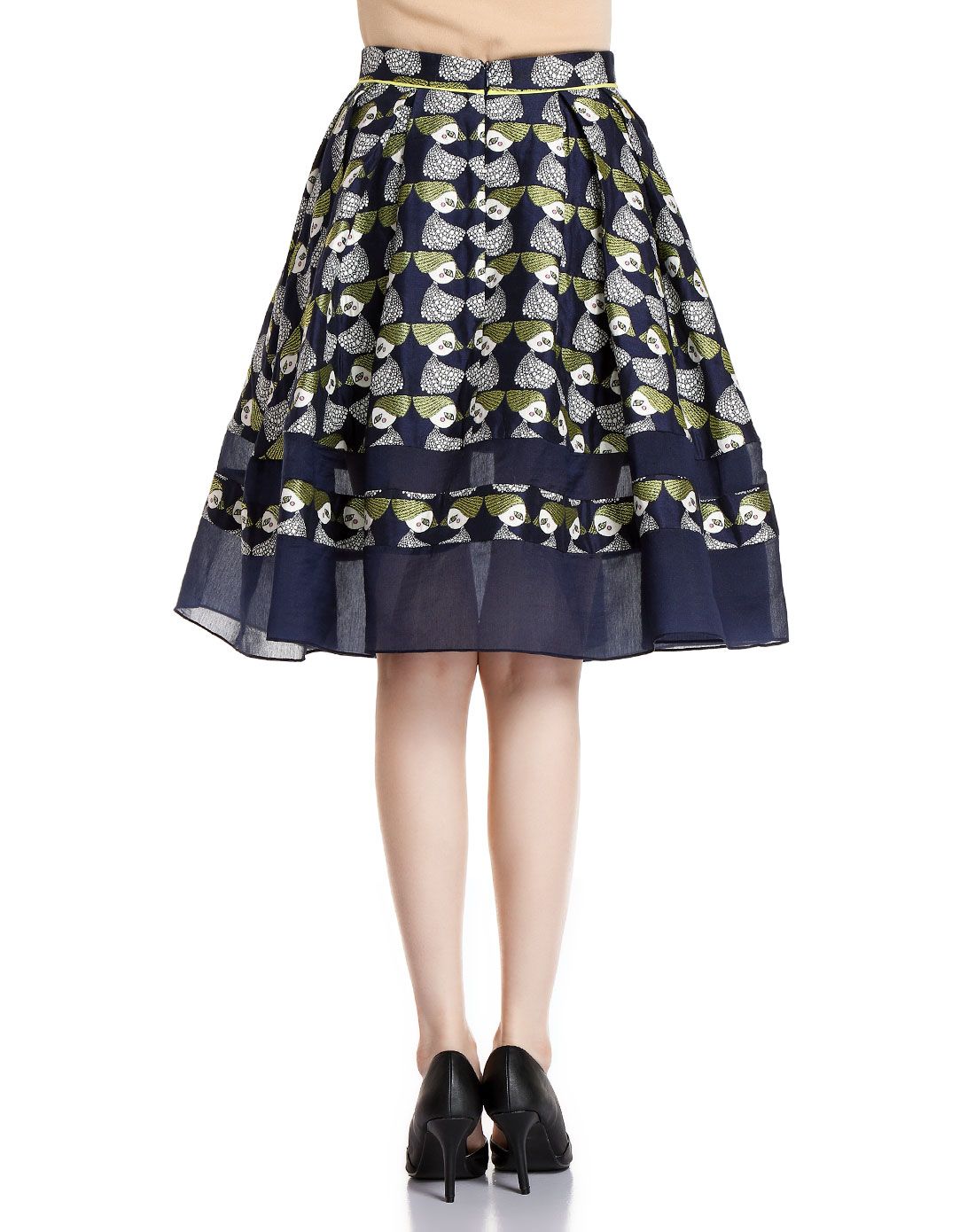 on&on & w. & coiincos女装深蓝/黄色绣图时尚中裙id5ss010-52_唯品会