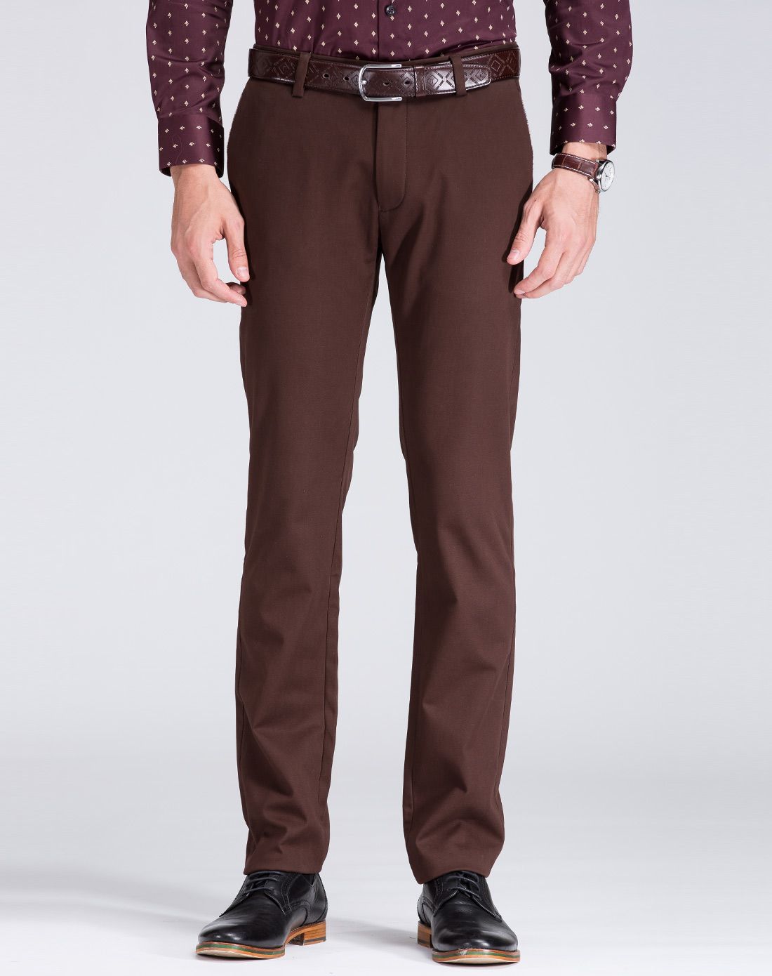 男装咖啡色加绒休闲裤