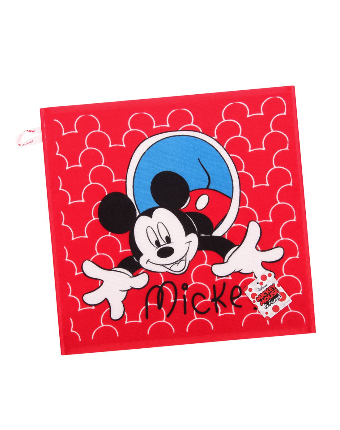 【四件起售】迪士尼disney米妮米奇情侣纱布方巾(红)(单条装)