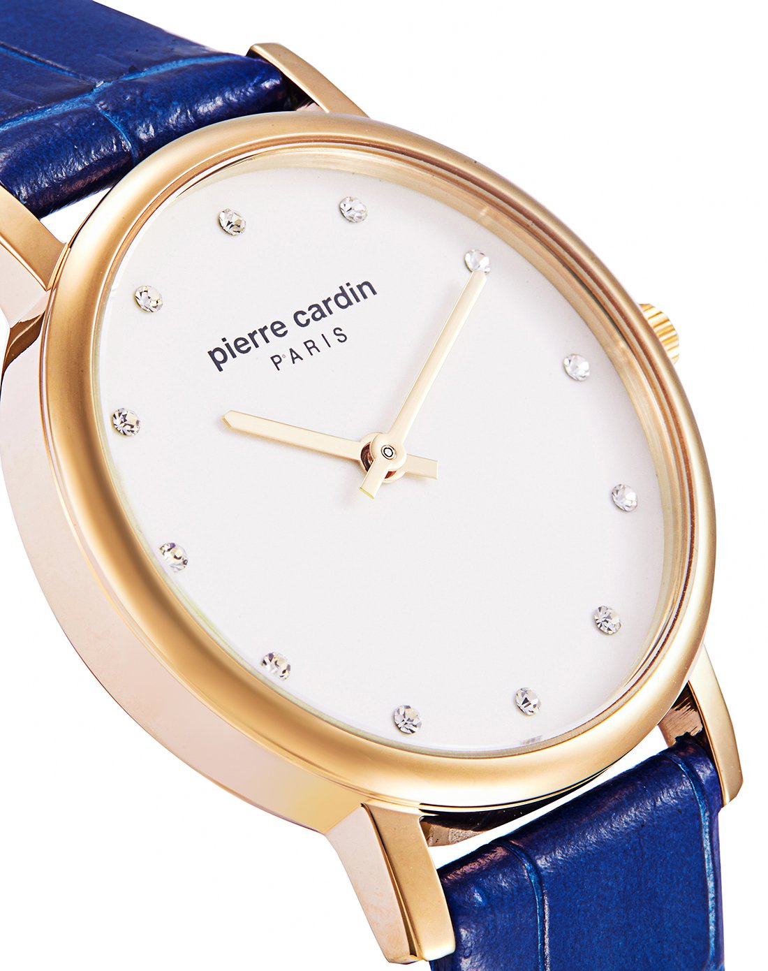 pierre cardin巴黎系列女款时尚水晶皮带石英腕表