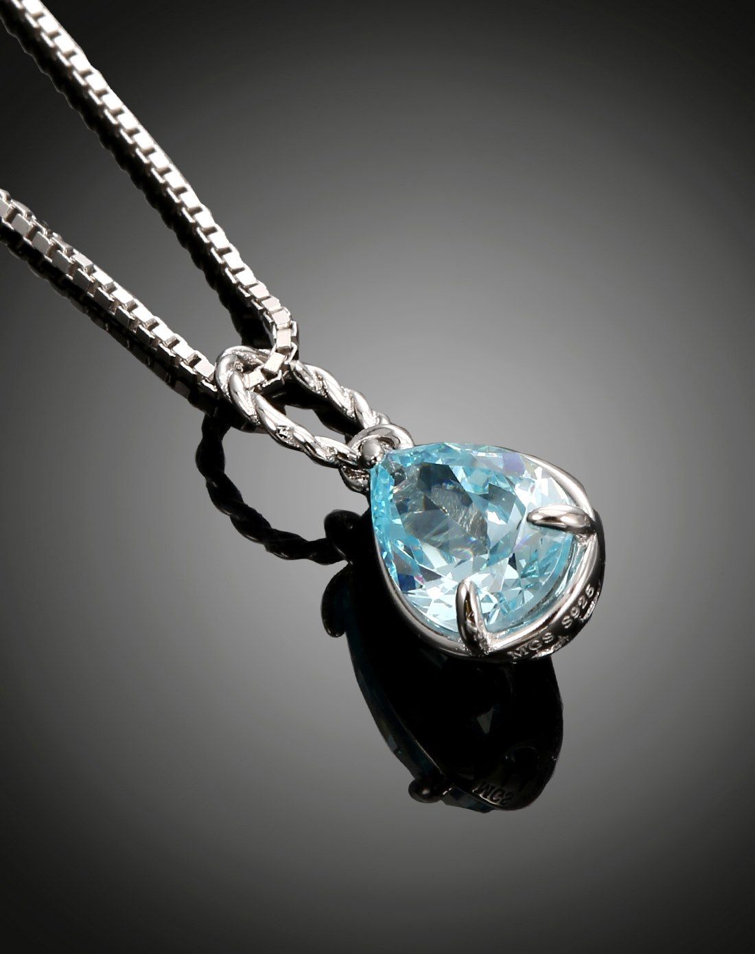 曼古银mgs海洋之心--时尚蓝锆石项链0550043528_唯品会