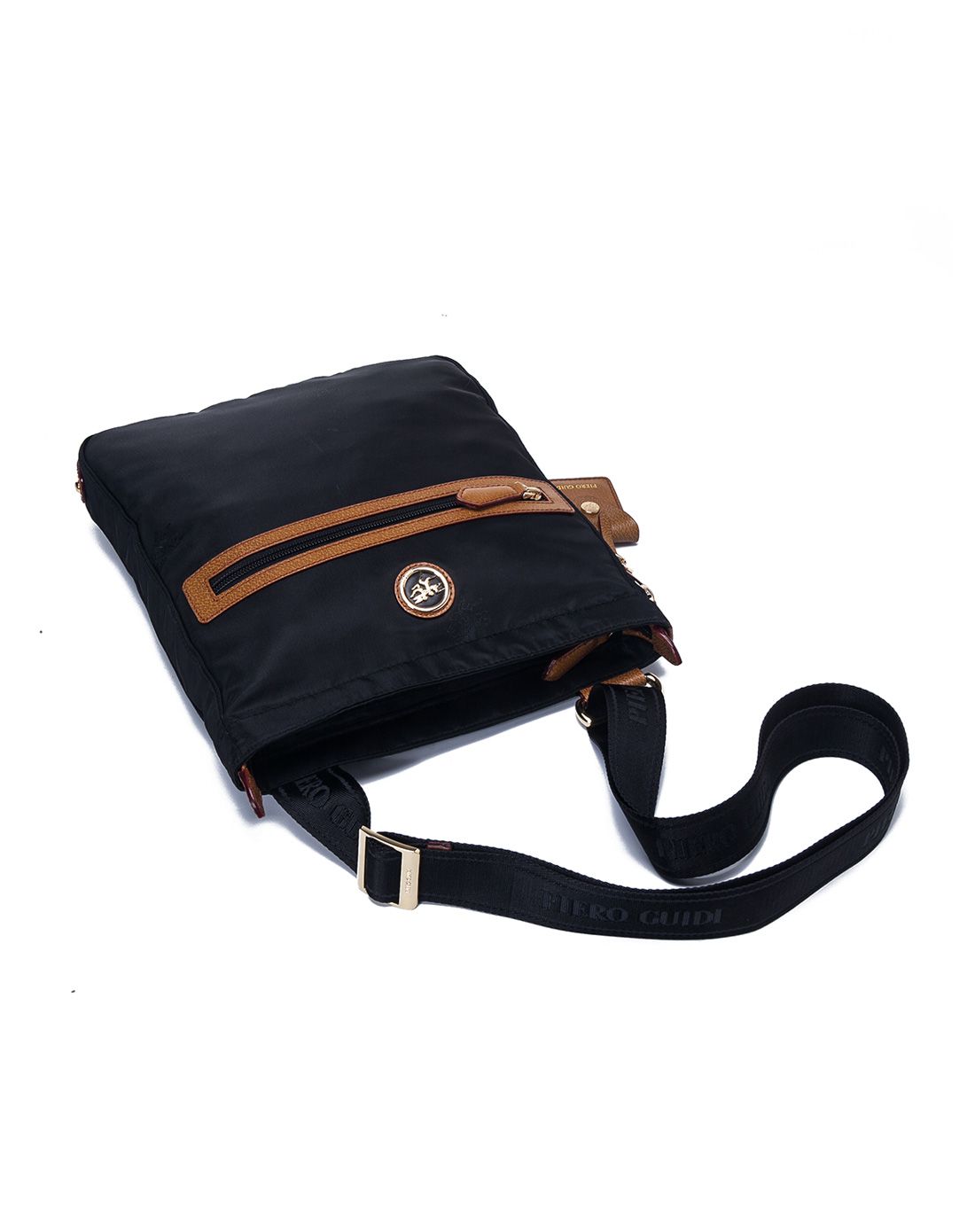 piero guidi轻奢皮具专场黑色时尚斜跨中性包6127z305401_唯品会