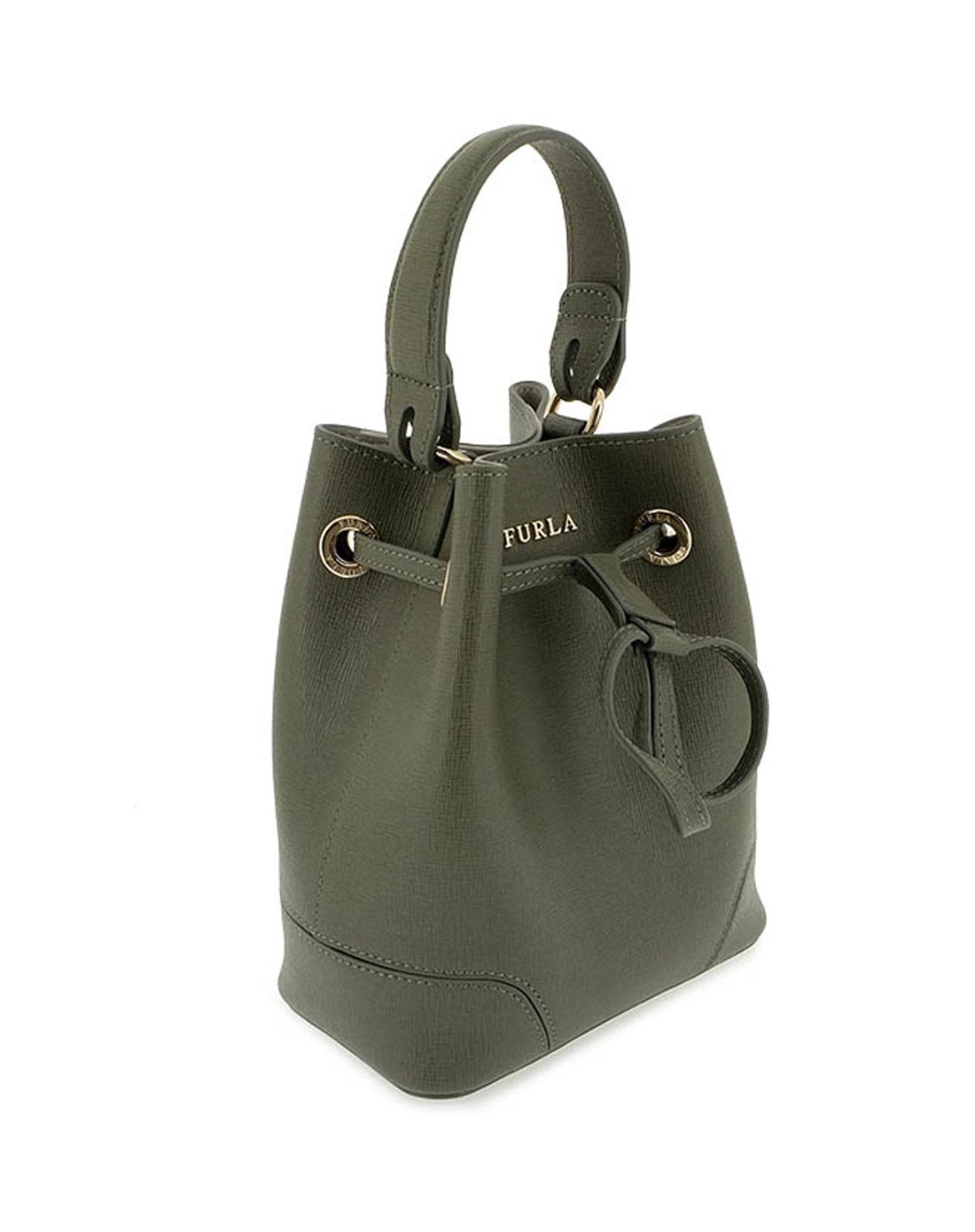 furla 牛皮单肩包水桶包 烟灰色