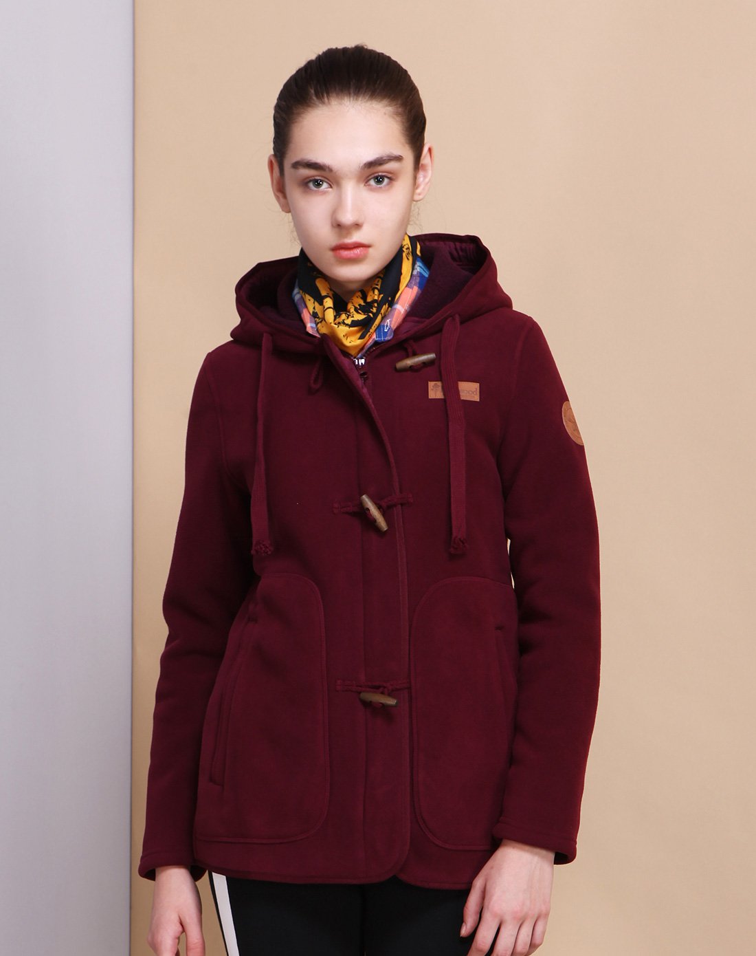 早春保暖 女款加厚抓绒外套庞培红