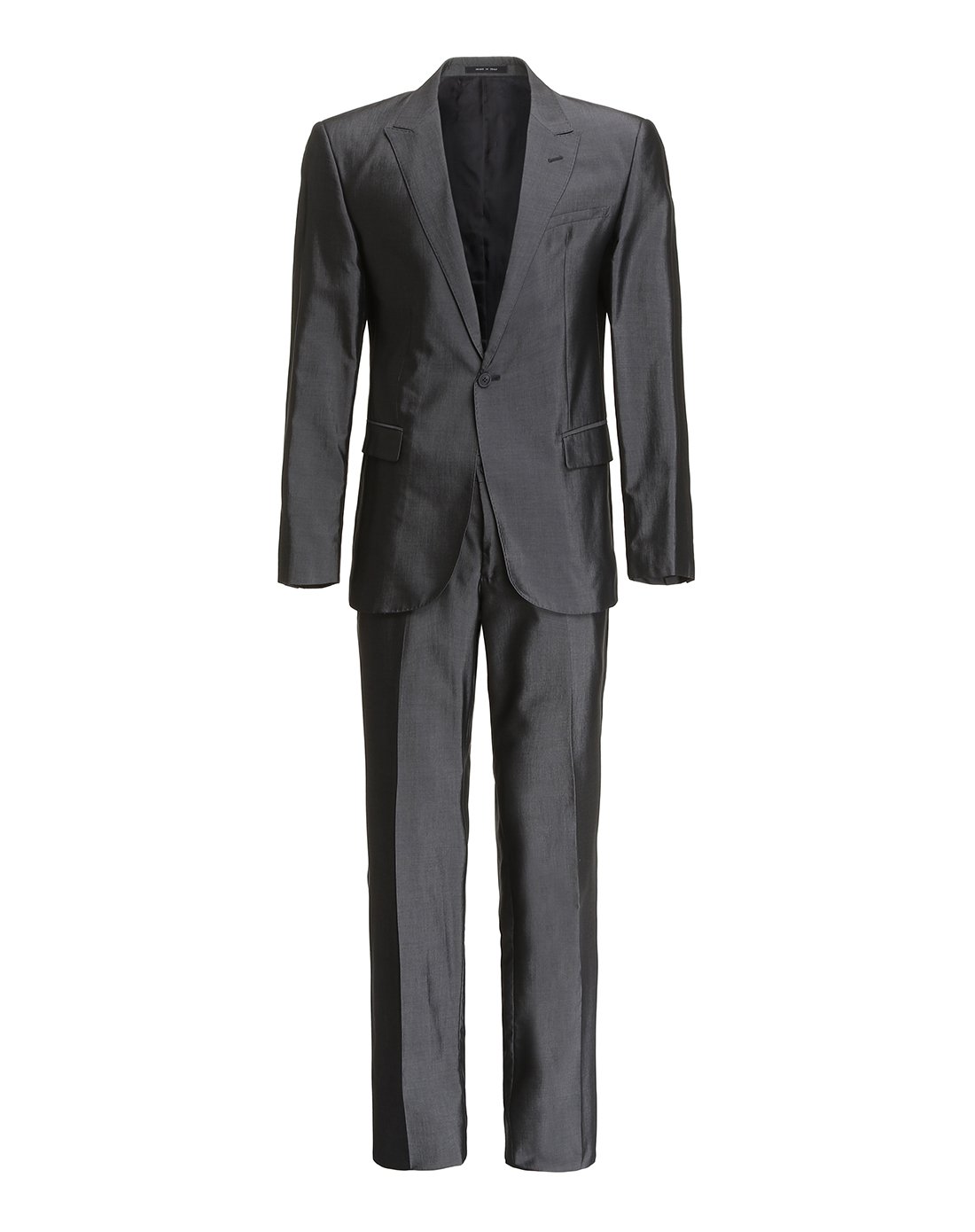 emporio armani男款灰色手工缝边棉混蚕丝西服套装