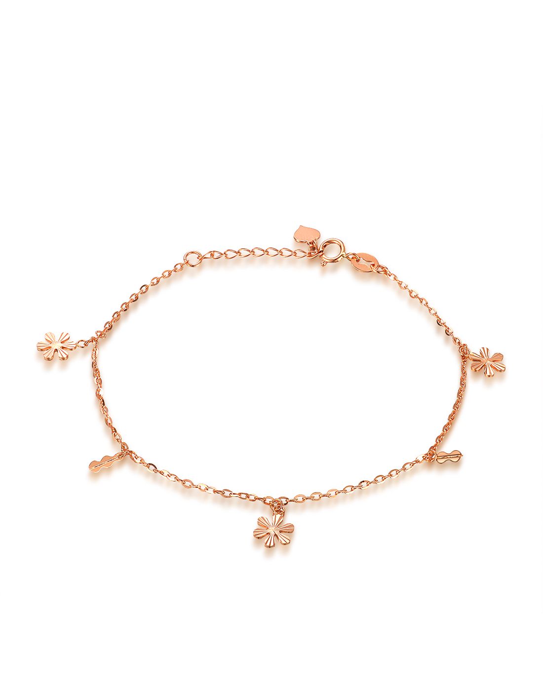 谢瑞麟 18k金雪花彩金手链