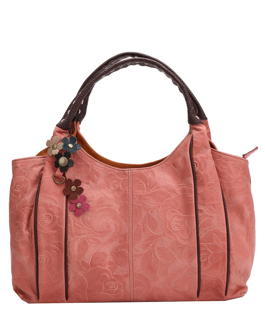 motion粉色日式压花淑女气质时尚单肩包