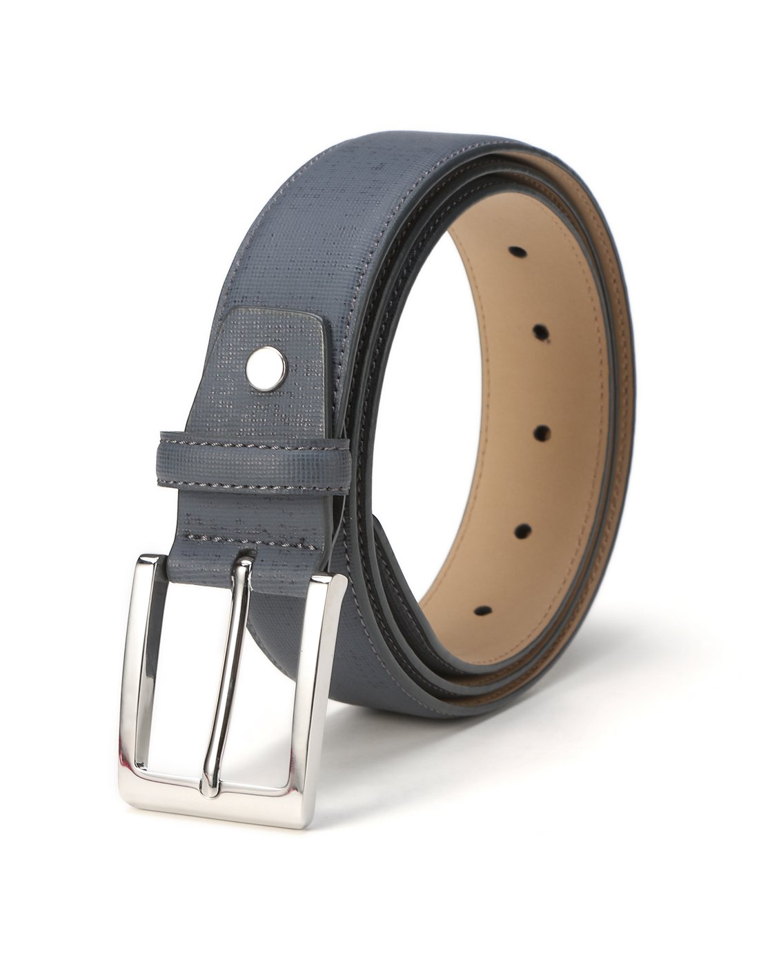 男士秋春正装牛皮革宽皮带蓝色