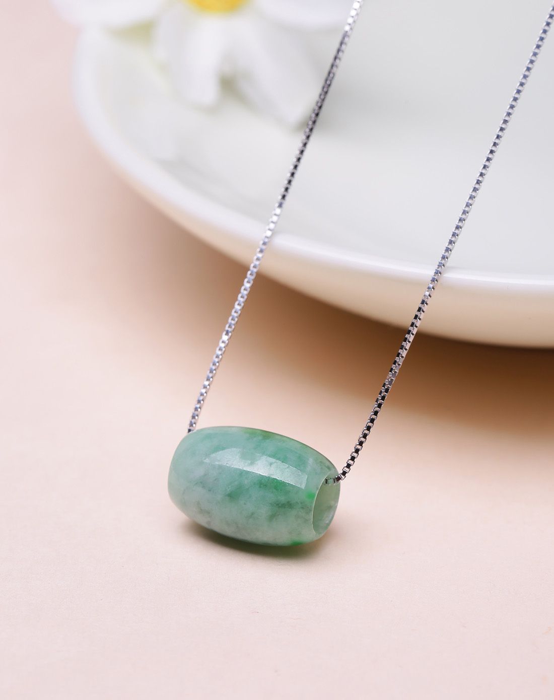 柏诗翠 天然a货翡翠路路通项链