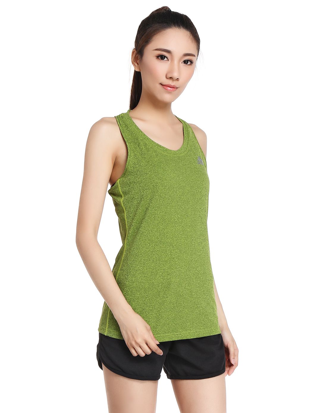 清爽透气 女款绿色运动背心