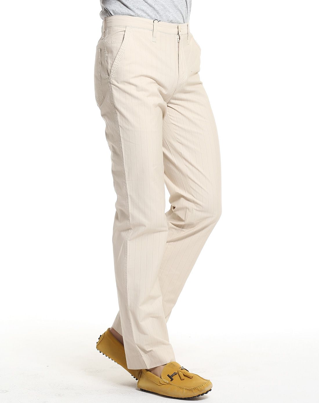 浅米色休闲时尚西裤