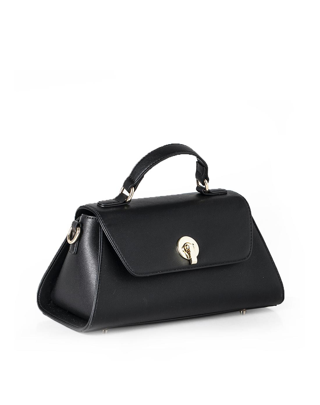 百思图 人造革淑女优雅时尚女包单肩包黑色