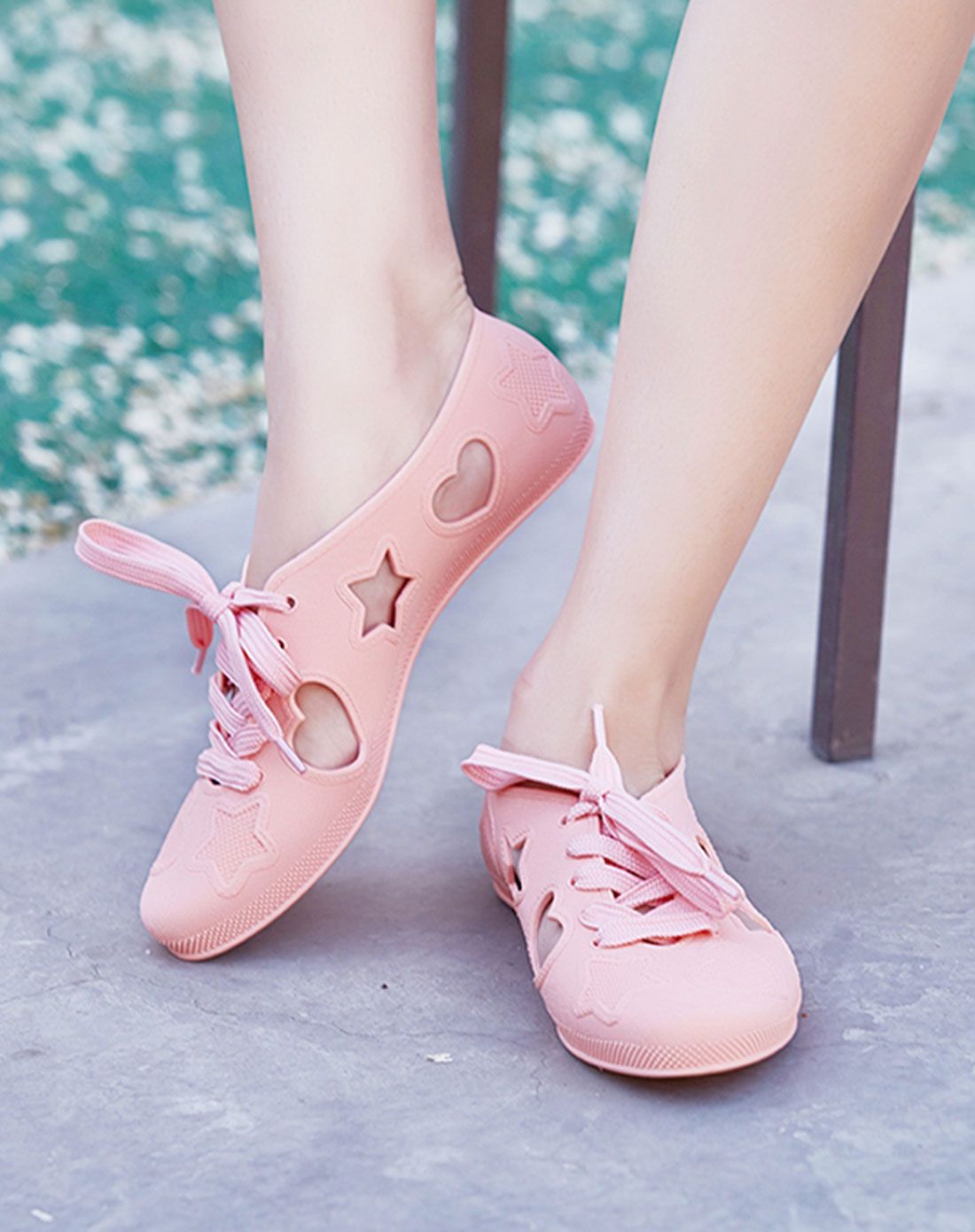 asteria系列 女款蜜桃色星星镂空款沙滩鞋