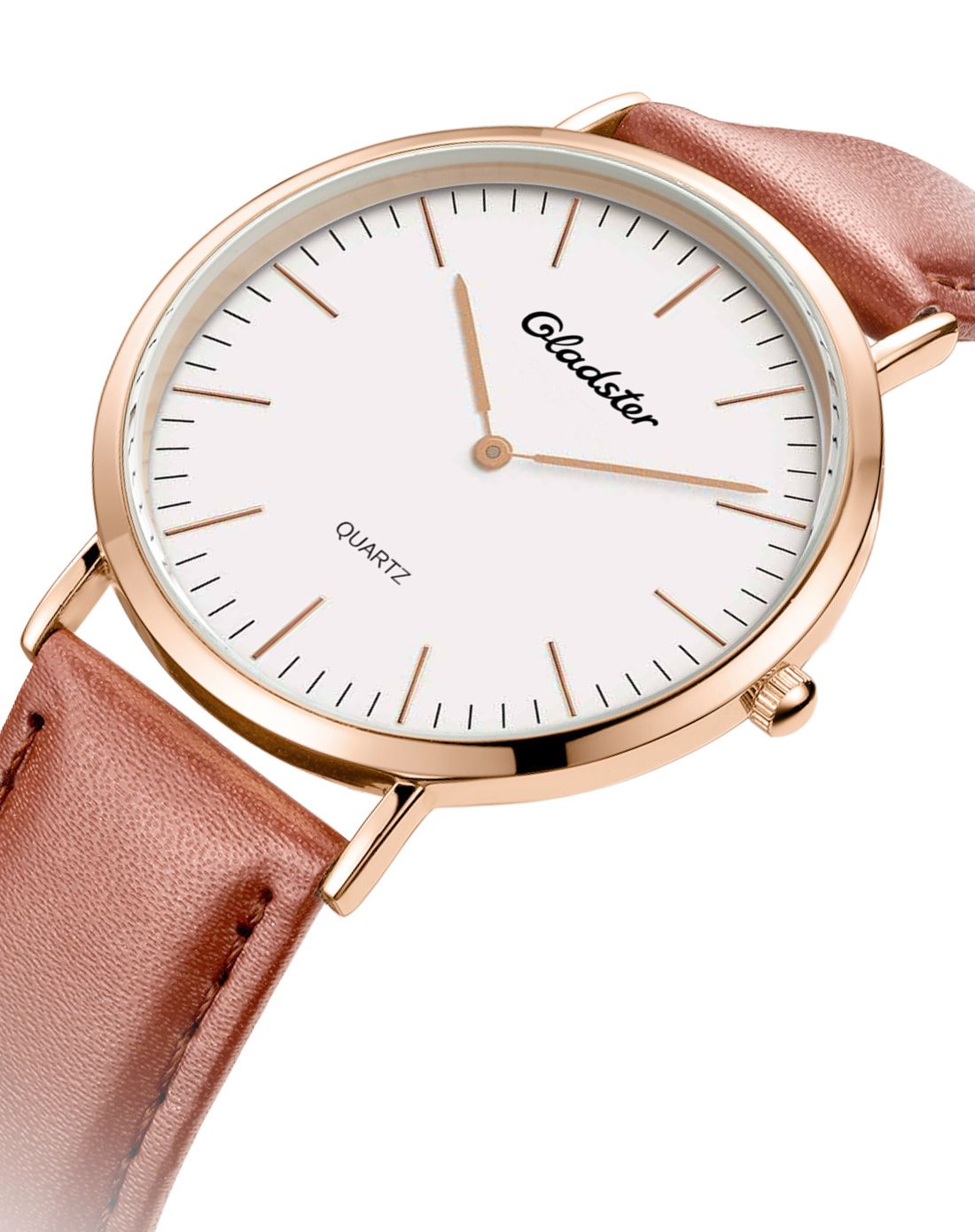 格莱诗特 法国2015唯品首发简约大气牛皮情侣男表