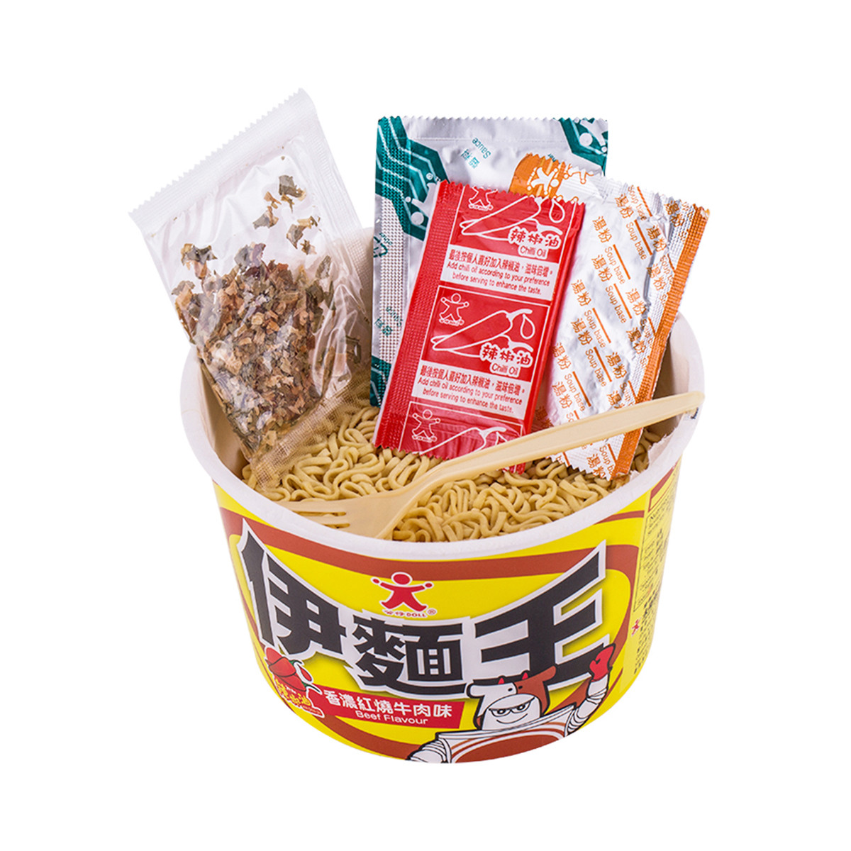 【方便速食】香港doll公仔面伊面王红烧香浓牛肉味 75克