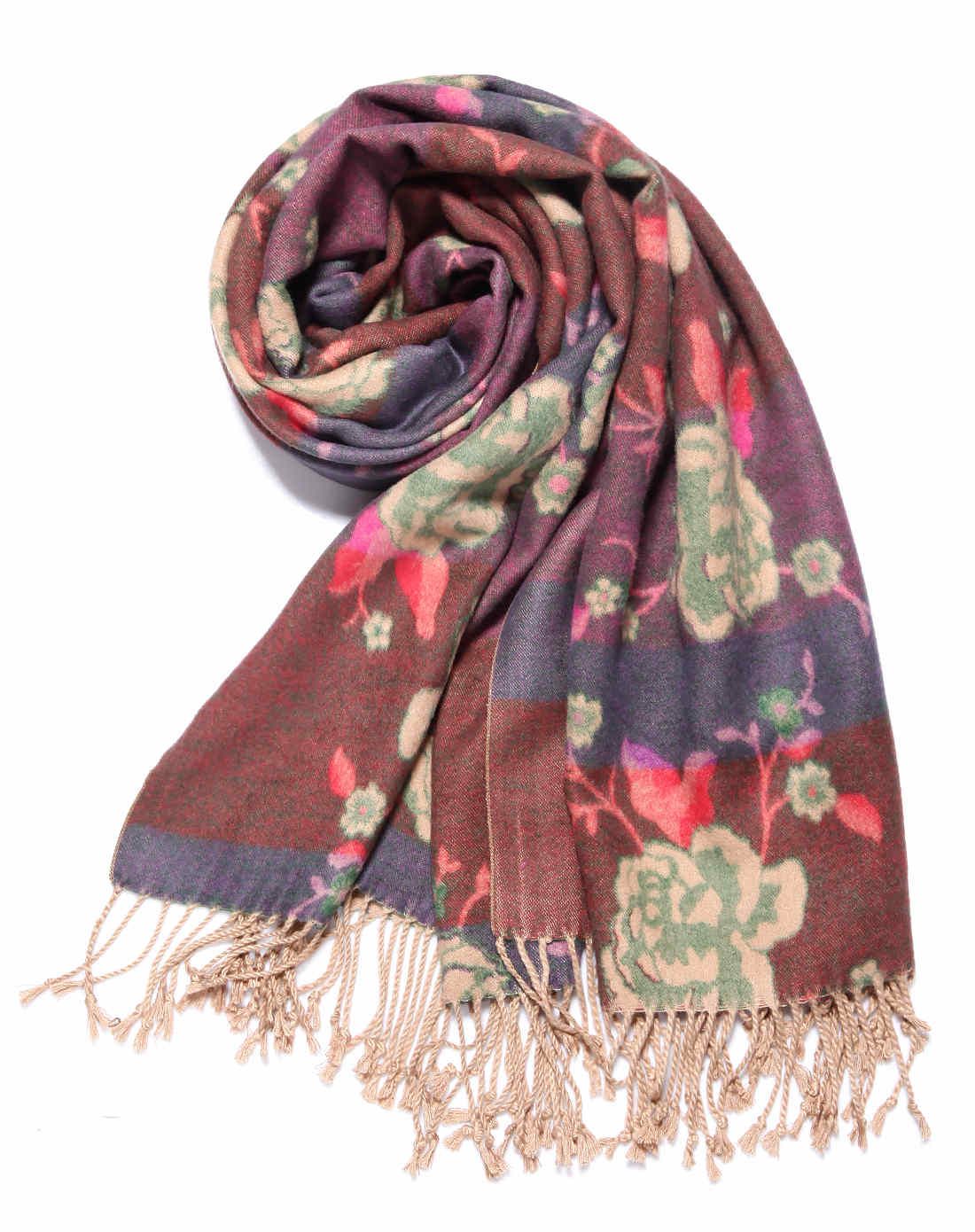 慕黛希尔 复古印花时尚保暖围巾披肩