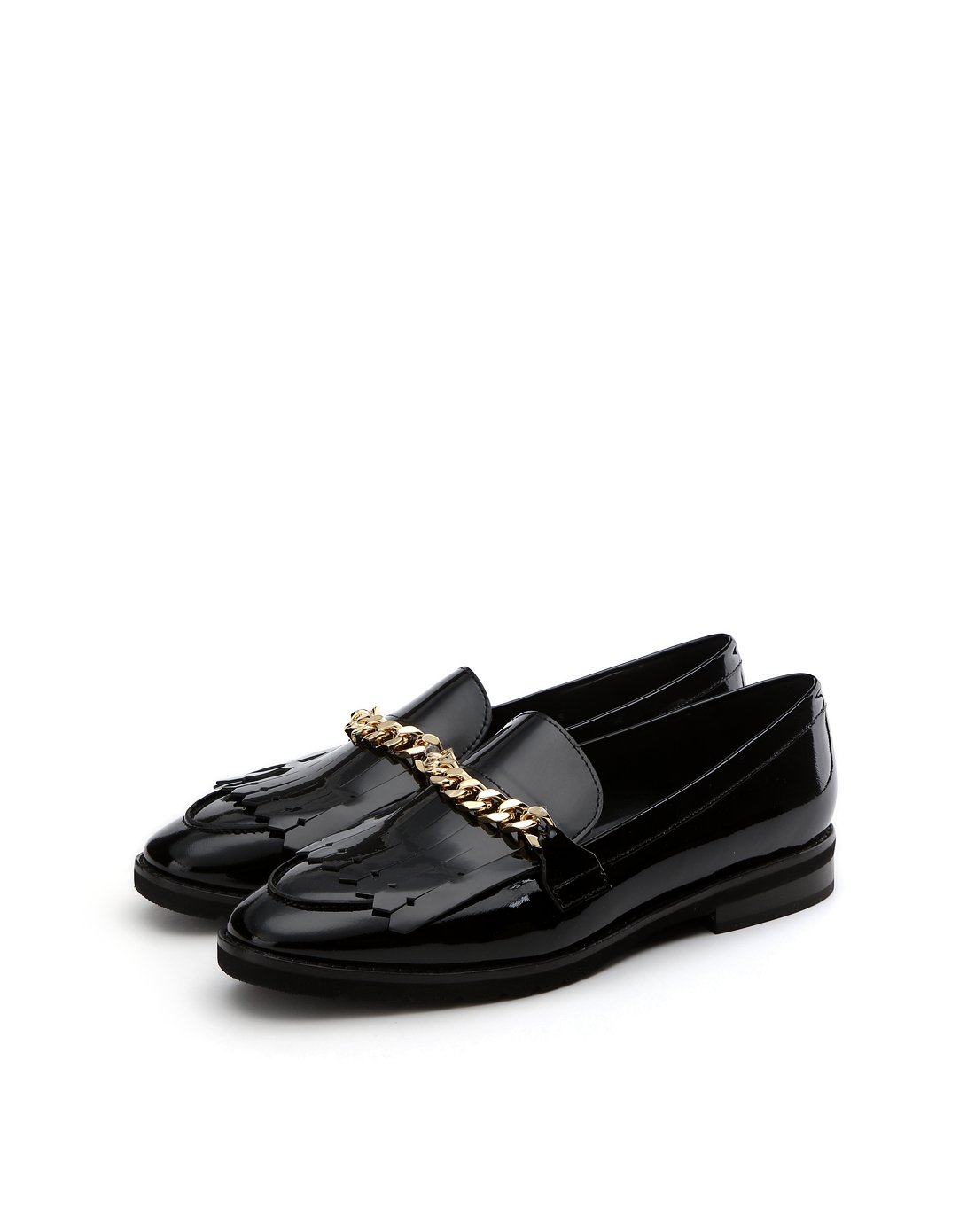 marino fabiani & perlita意大利进口黑色牛皮(漆面)女款深口单鞋m6c