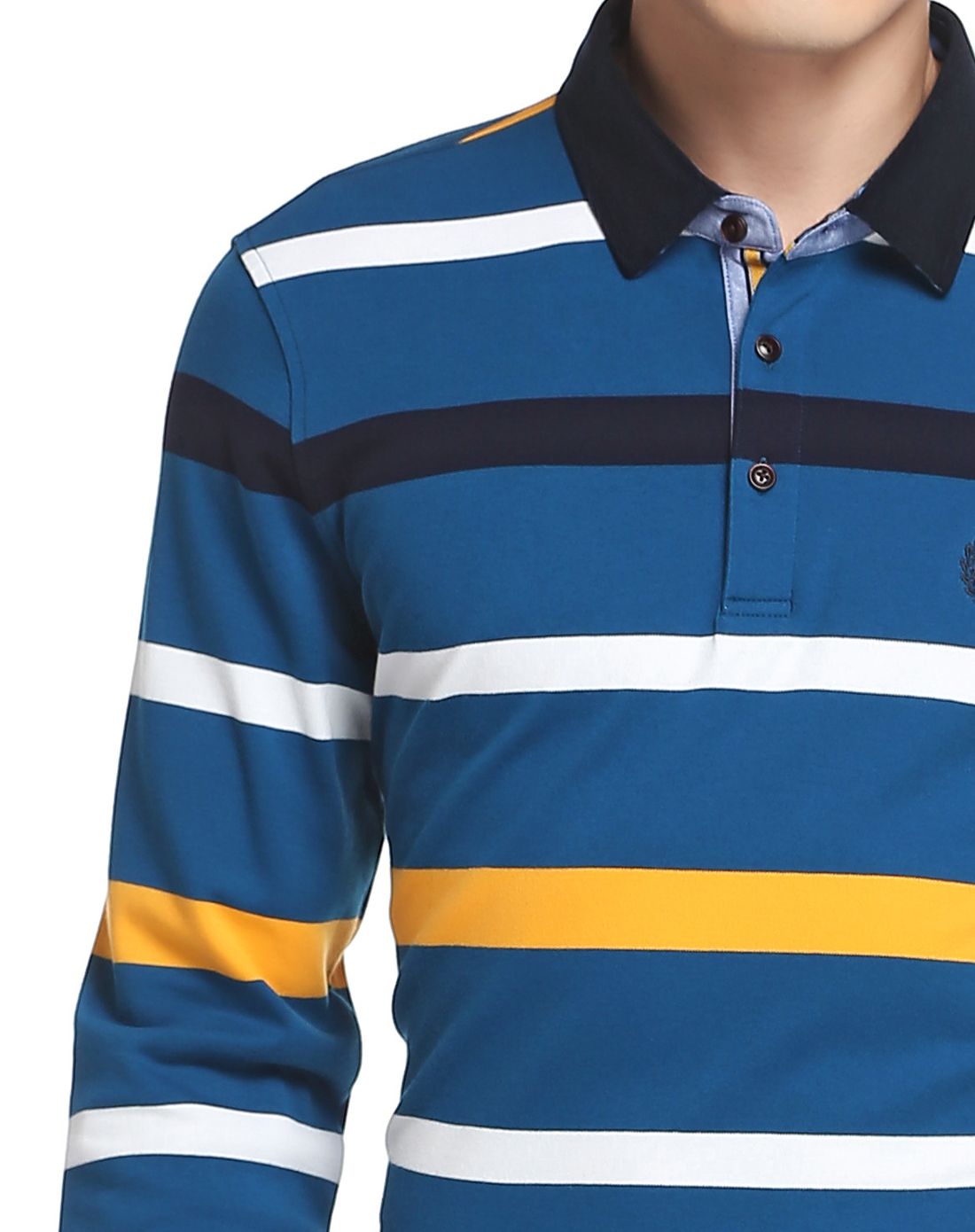 金利来gy goldlion时尚休闲清仓男款中蓝长袖t恤tlt0109-f2504-55