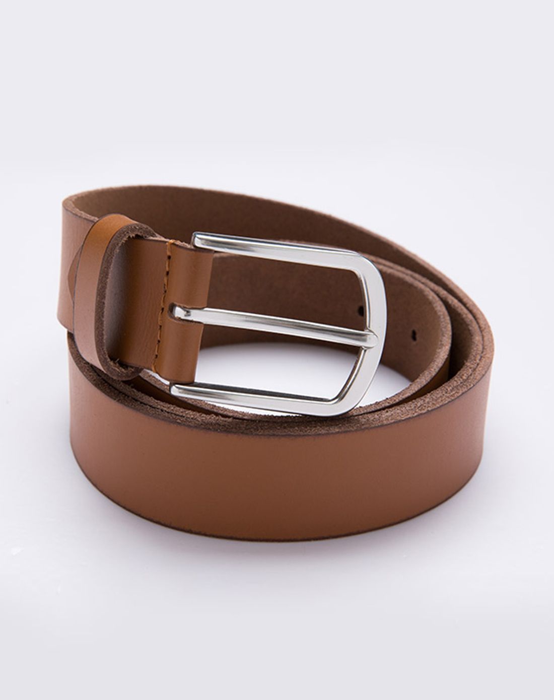 男款棕褐色简约百搭皮带
