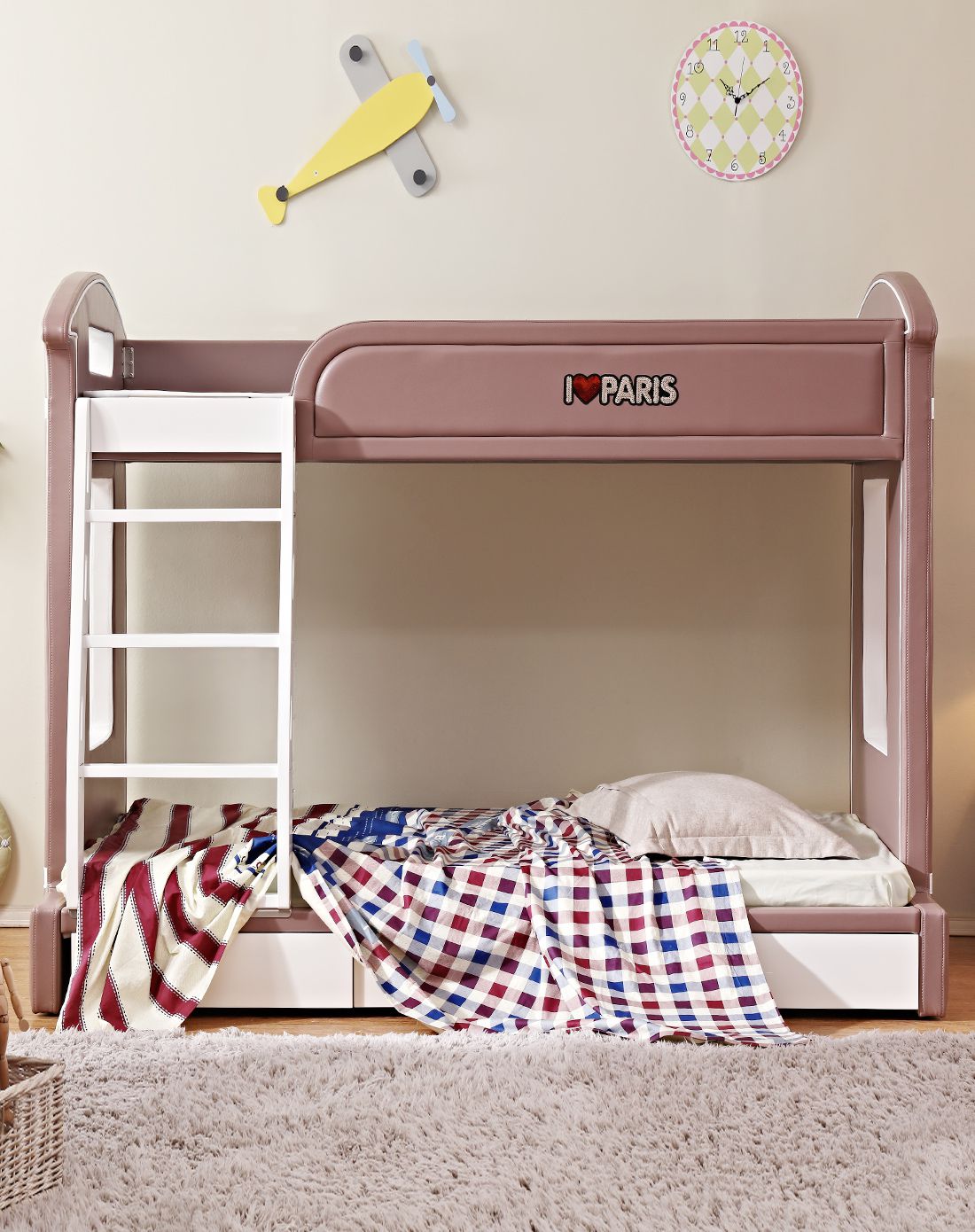 慕思套床 上下铺高低实木儿童子母皮床