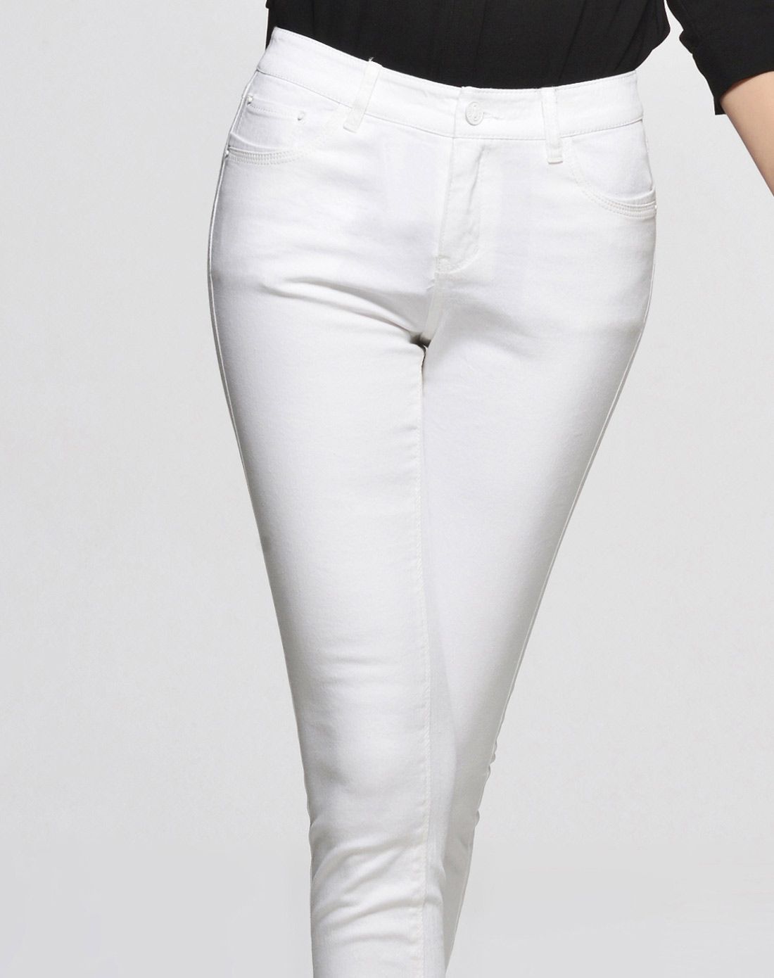 逸阳esey女裤专场白色修身显瘦铅笔裤998752-i01_唯品会