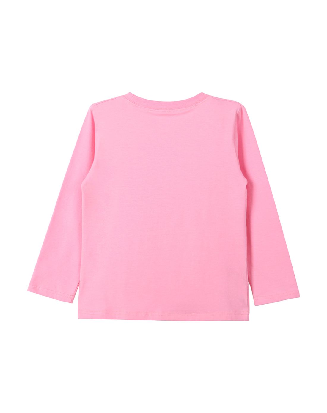 女童粉色多彩热气球长袖印花t恤