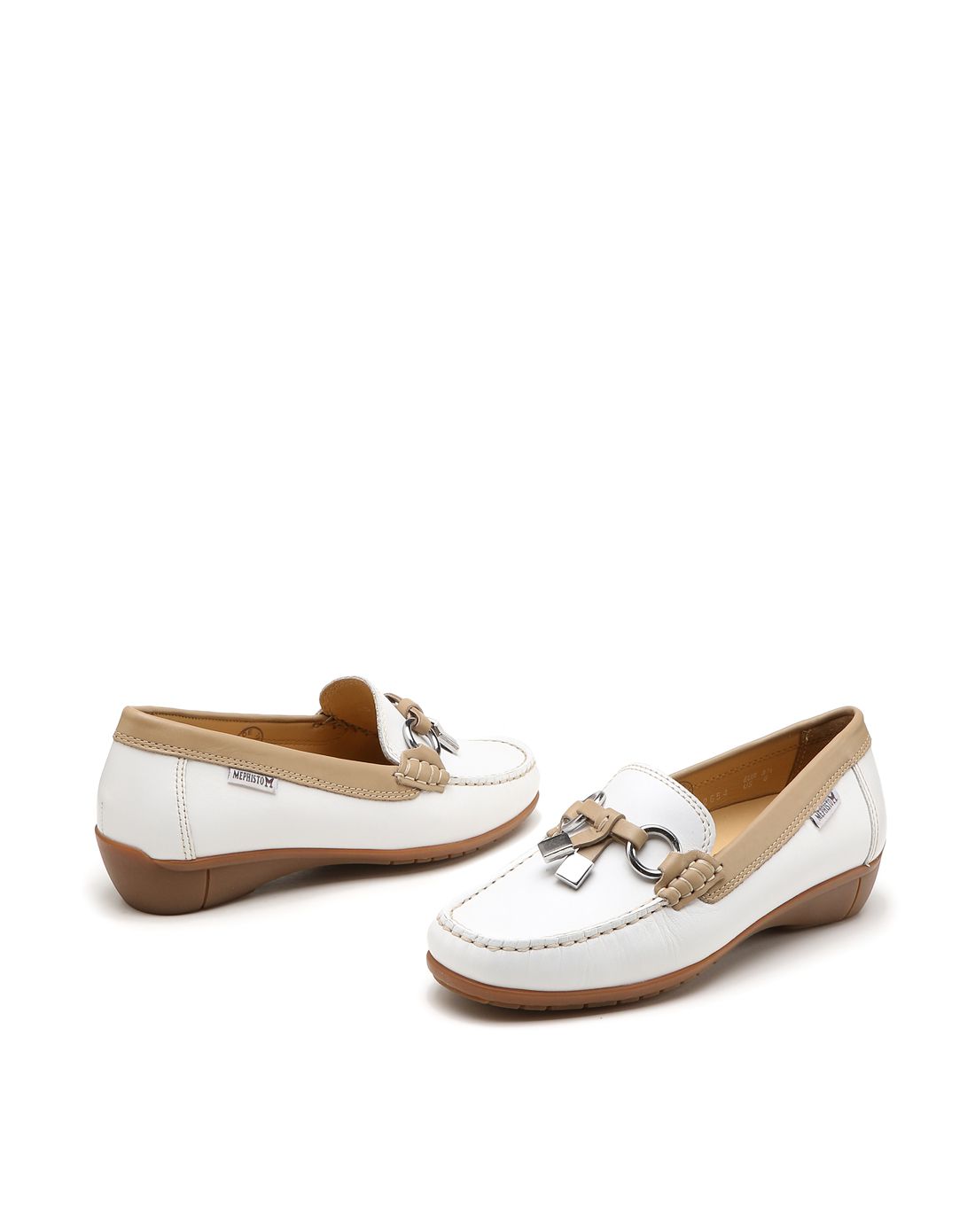 马飞仕图mephisto男女鞋女款白色优质牛皮商务休闲单鞋ojkdorisda1am3