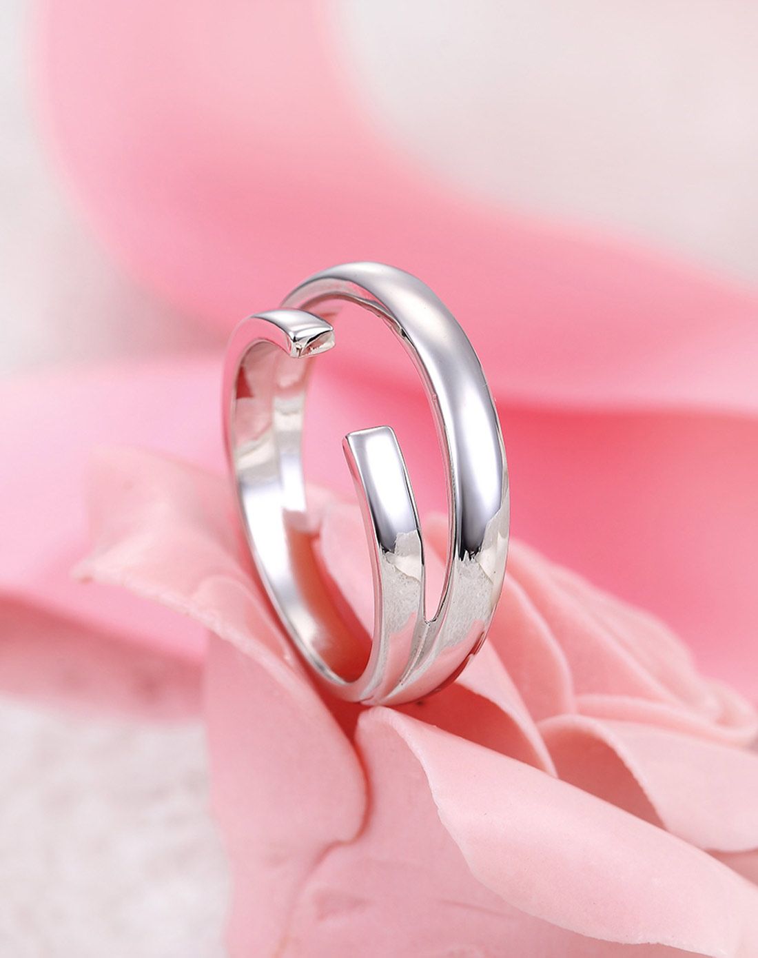 首发-明星设计款s925银双环戒指