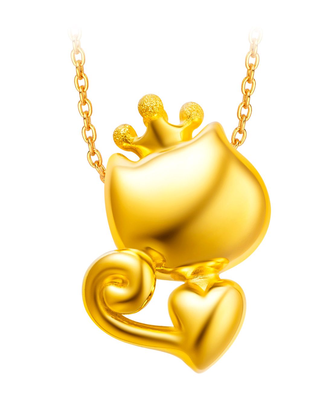 周大福 【网络专款】coco cat皇冠足金黄金吊坠(不含项链)