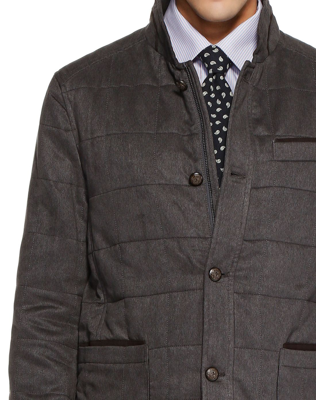 啡灰色稳重百搭舒适长袖棉服