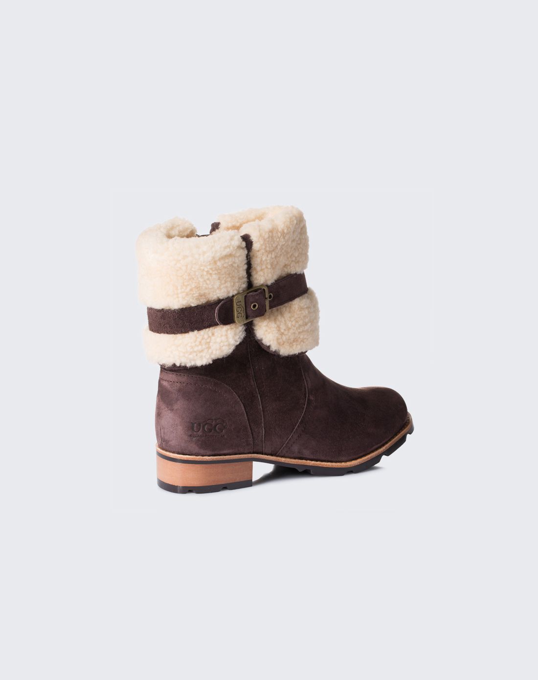 ugg ozlana footwear爵士奢华羔羊皮外翻时尚中靴(巧克力色)