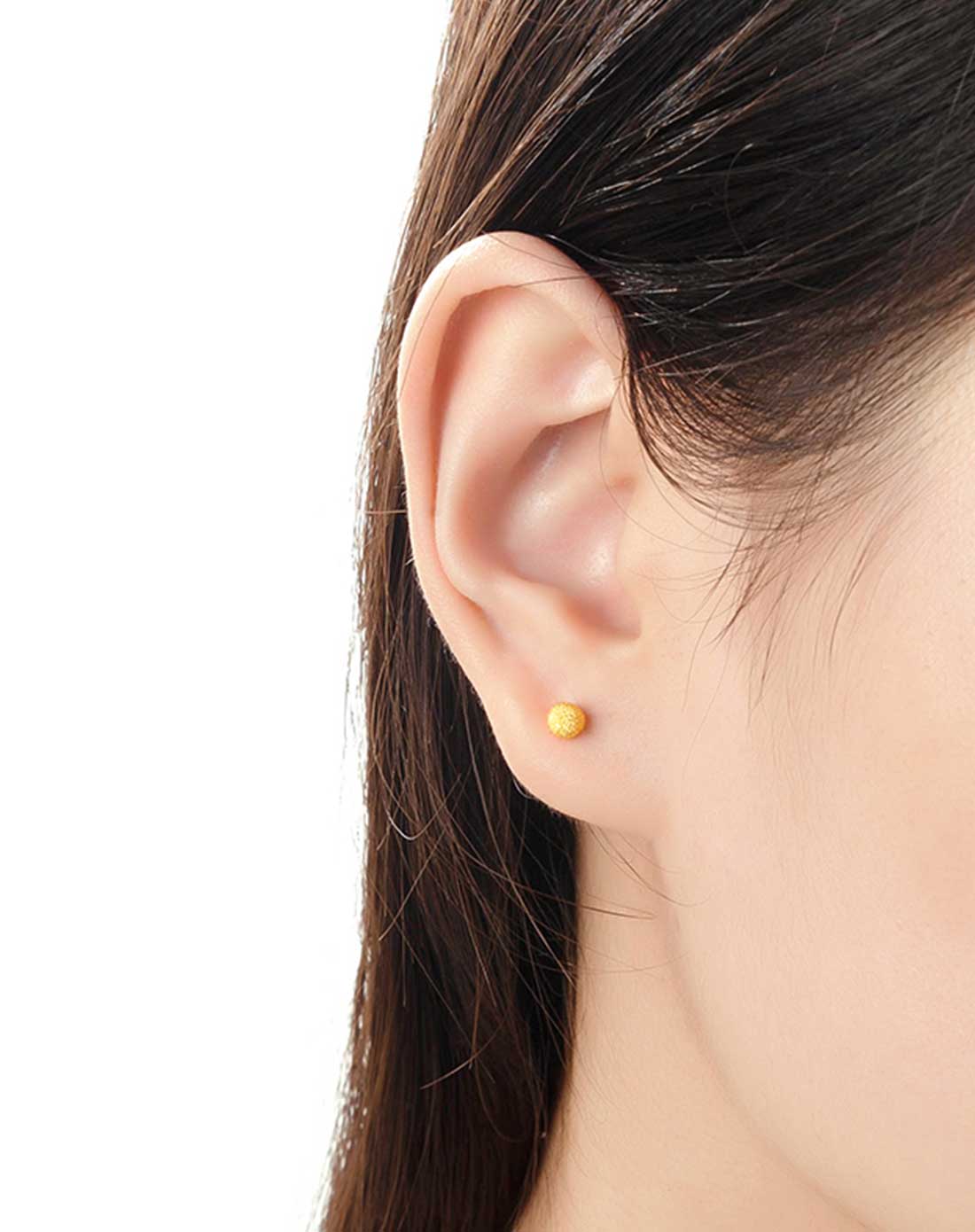 足金订沙泡钉金豆豆黄金耳钉(计价)约1.15g