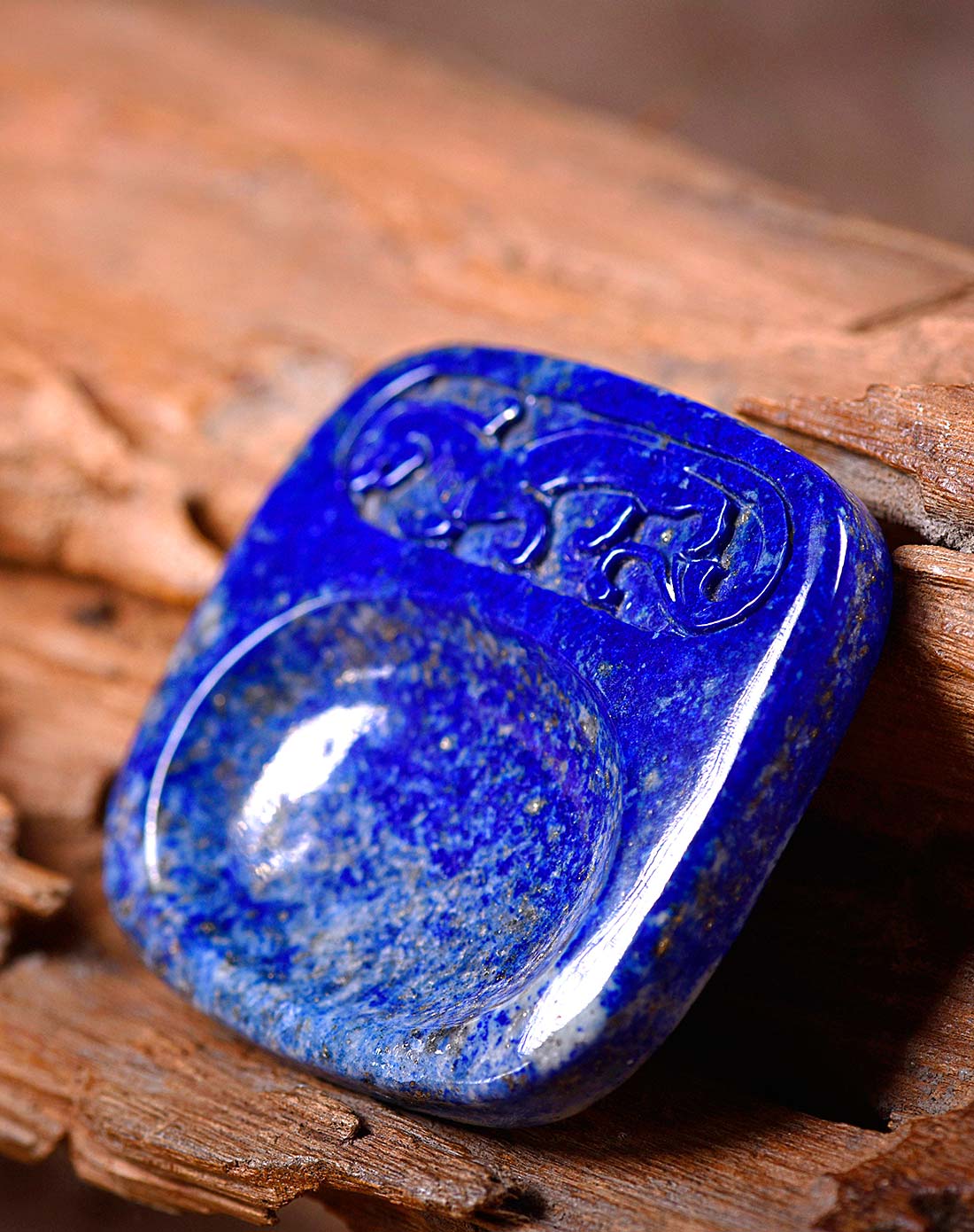 阿富汗.萨雷散格产区.天然原矿青金石砚台雕刻摆件【珍藏级】3