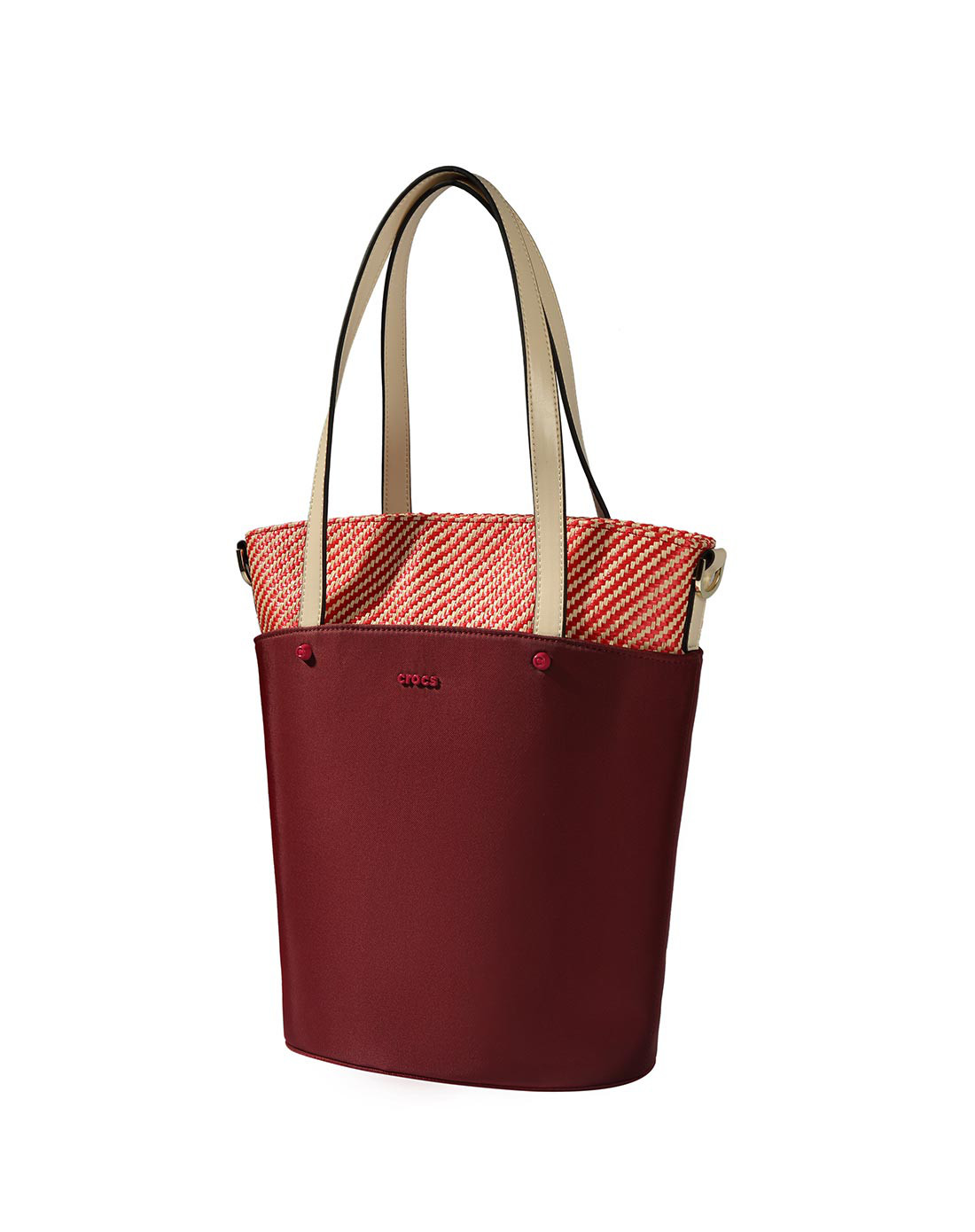 crocs女包专场 女款深红时尚多用包