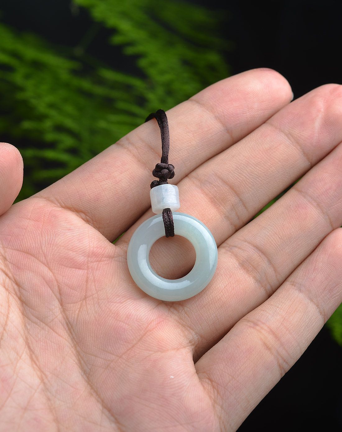 亿珍阁 天然翡翠圆环平安扣吊坠 含绳(附证书)