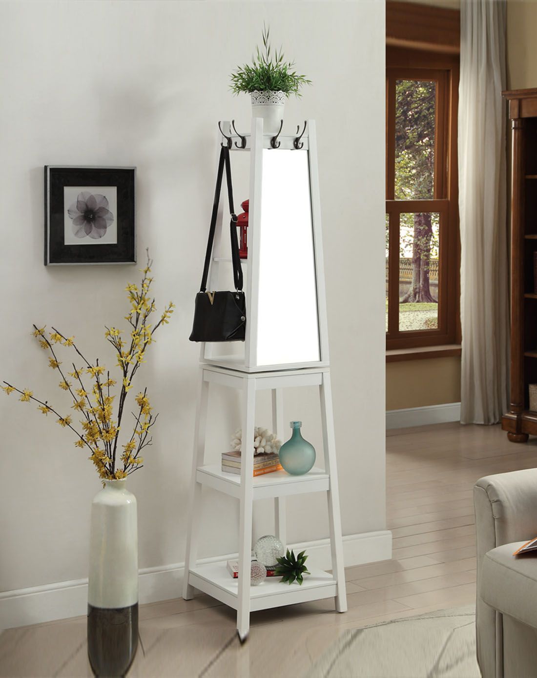 香贝里-雅客集系列白色旋转穿衣镜