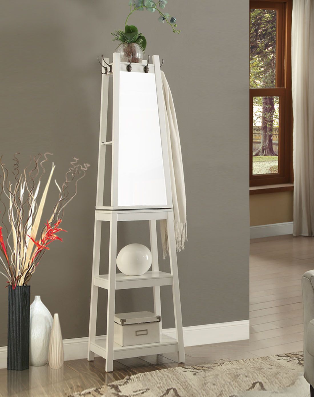 香贝里-雅客集系列白色旋转穿衣镜