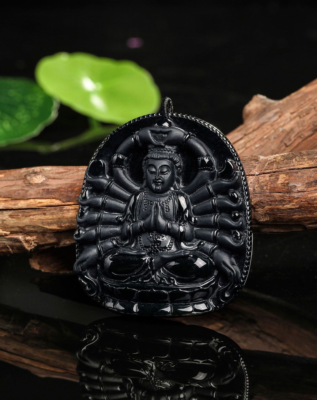 墨翠千手观音天然翡翠挂件