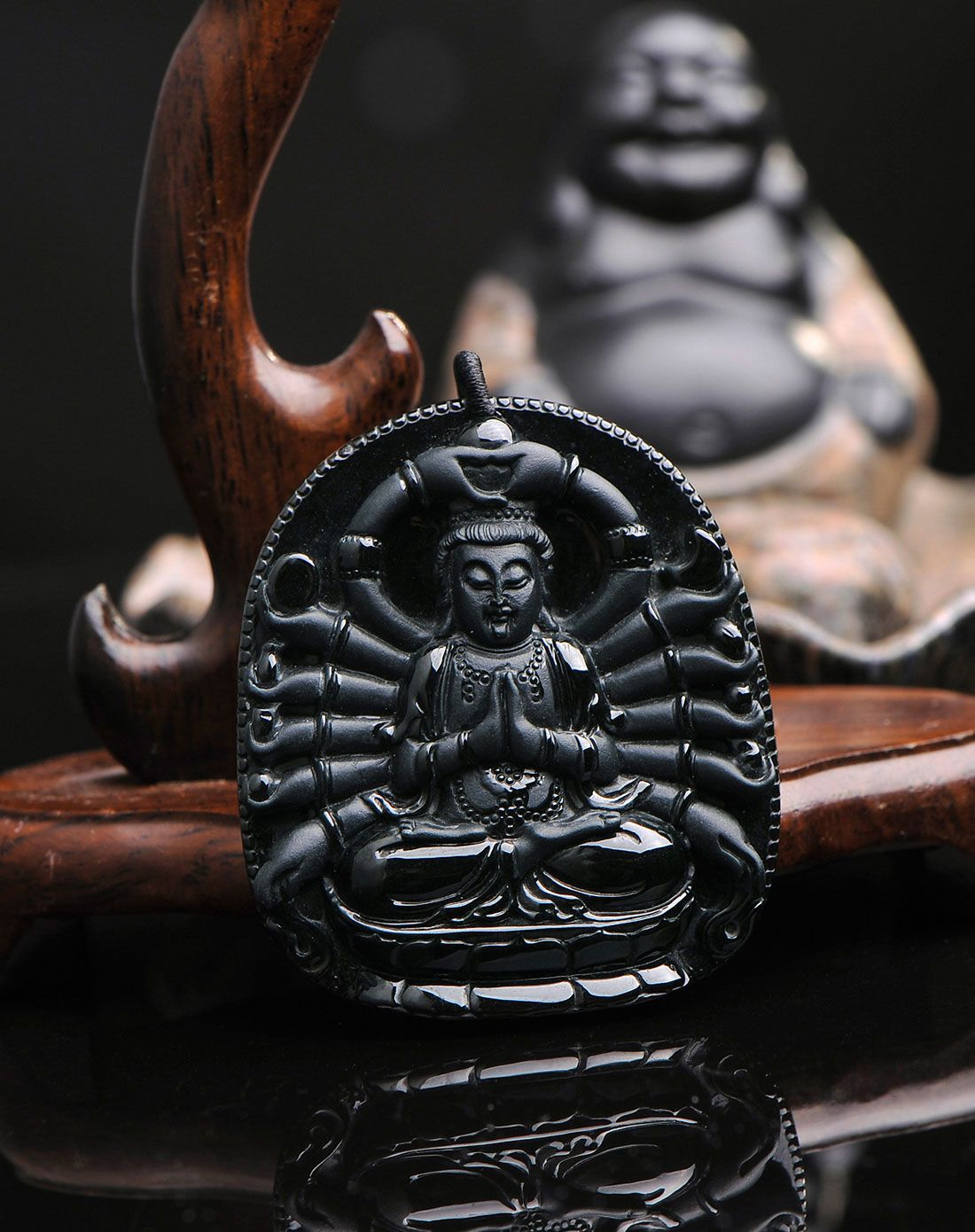 墨翠千手观音天然翡翠挂件